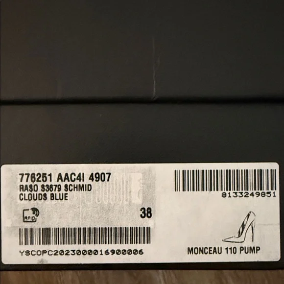 Saint Laurent Monceau Blue 110mm Pump - Picture 6 of 7